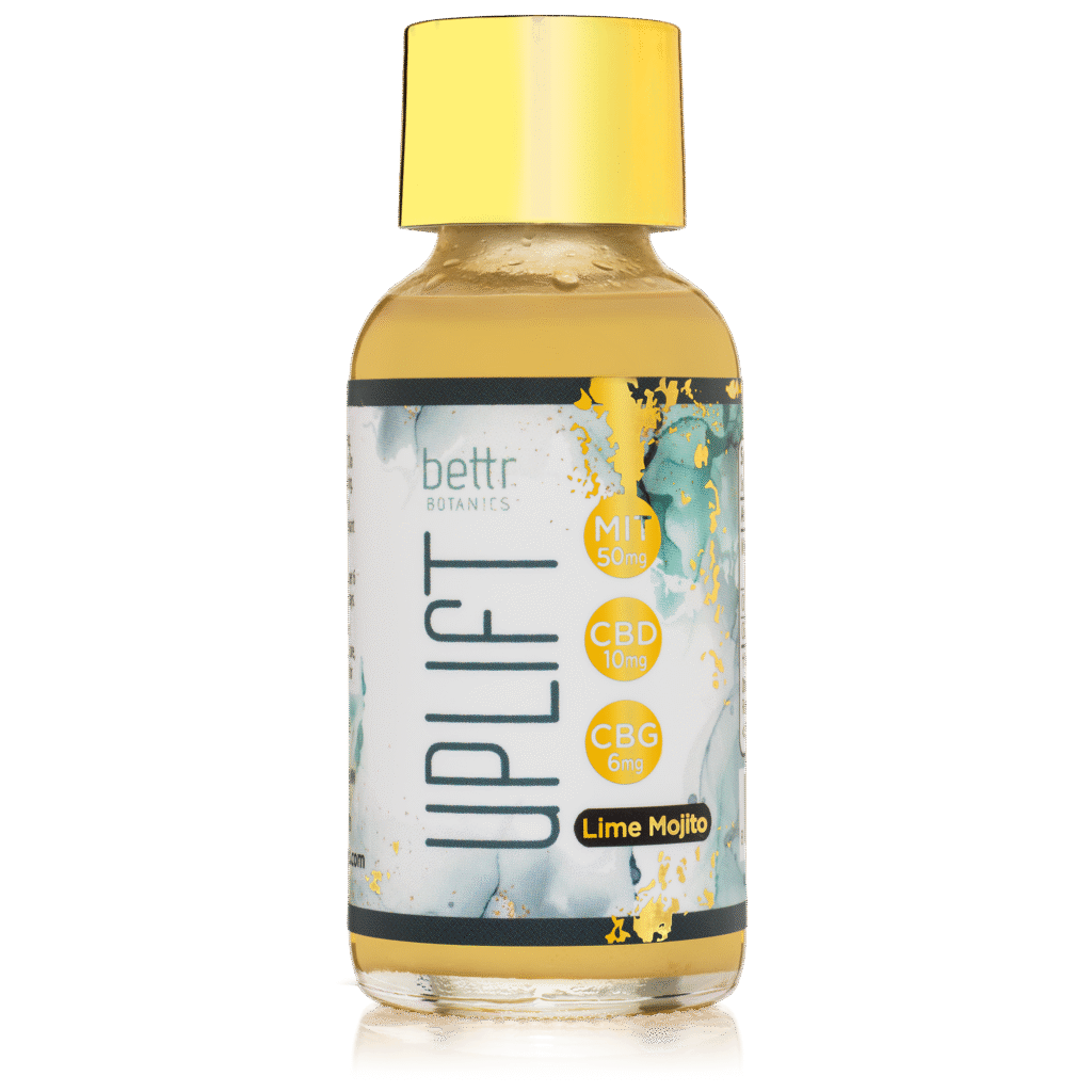 uplift kratom shot bottle with lid on
