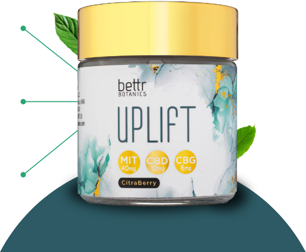 uplift kratom extract gummy jar with diagram lines