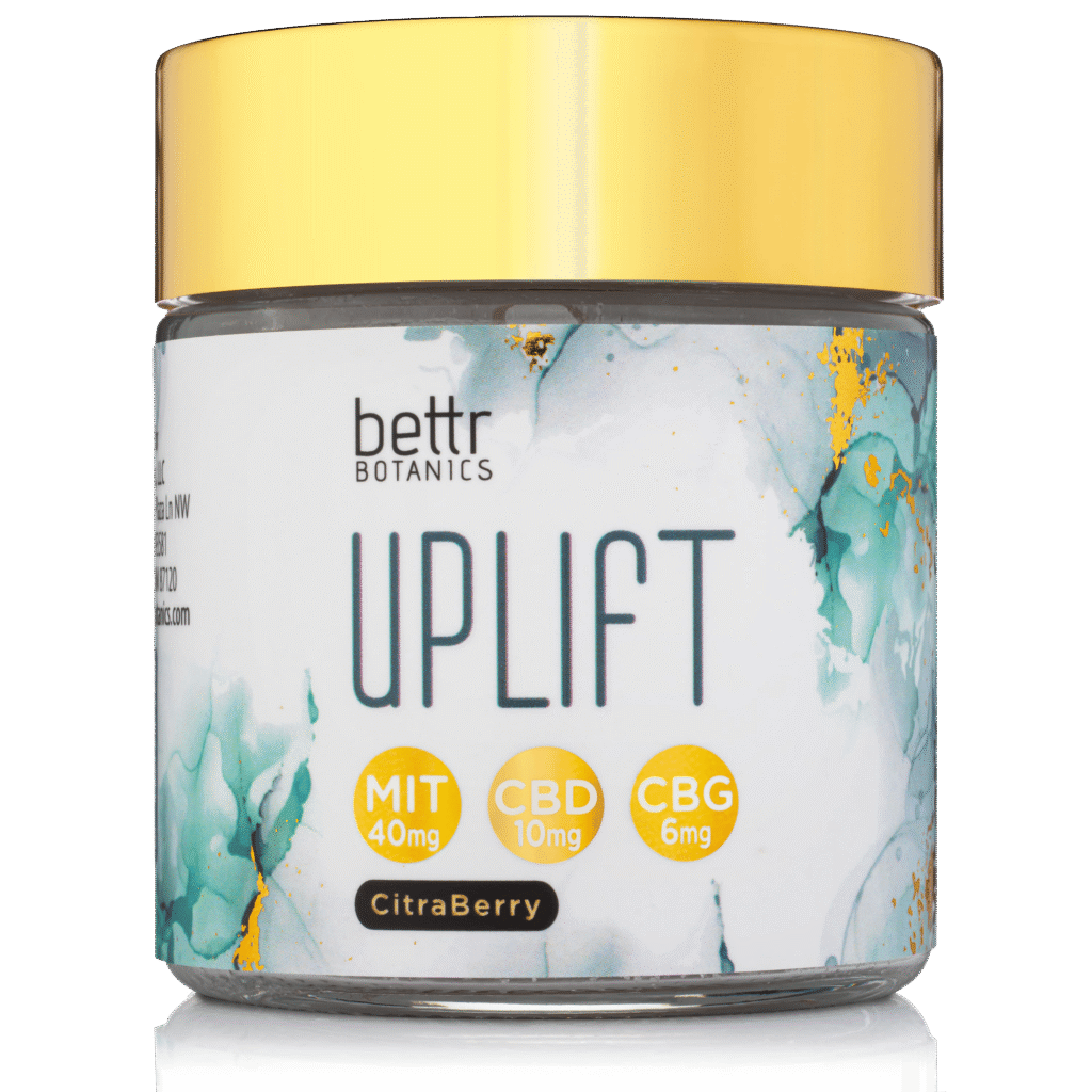 Uplift kratom extract gummies with cbd and cbg bottle image